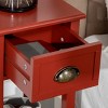 FURNIinspire End Tables Slim Side Table Living Room Sofa Table 2-Tier Narrow Night Stand with Drawer Shelf for Bedroom, Red, 11.8"*11.8"*29.5" - 4 of 4