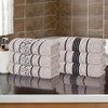 Zero Twist Cotton Solid and Floral Jacquard Hand Towel Set of 6 by Blue Nile Mills - 2 of 4