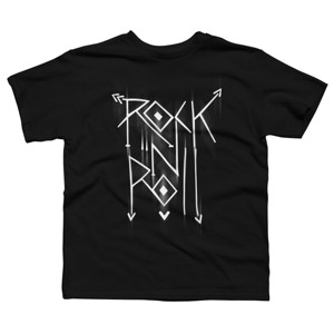 Boy's Design By Humans Rock N Roll White By alnavasord T-Shirt - 1 of 2