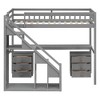 Twin Size Loft Bed with Two Chest of Drawers, Desk and Light Strip - 4 of 4