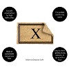 Evergreen Monogram Indoor Outdoor 100% Natural Coir Doormat 28" x 16" |  Letter  "X" - 4 of 4
