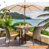 Costway 9.5 FT Patio Rope Pulley Wooden Umbrella Market w/Fiberglass Ribs Outdoor Beige - 2 of 4