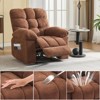 RONSHIN Wide Comfort Recliner with Massage & Heat,Overstuffed Breathable Fabric Rocking Chair,Ergonomic Recliner with Remote Control & 2 Side Pockets - 3 of 4