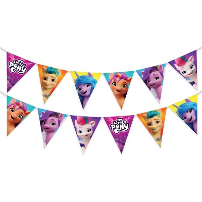 Treasures Gifted My Little Pony Birthday Banner Pennant - My Little Pony Party Supplies - 1 Pack