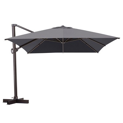 Pellebant 12.5FT Patio Cantilever Umbrella High-strength Aluminum Pole with 360Rotation 5 Heights Adjustable Umbrella