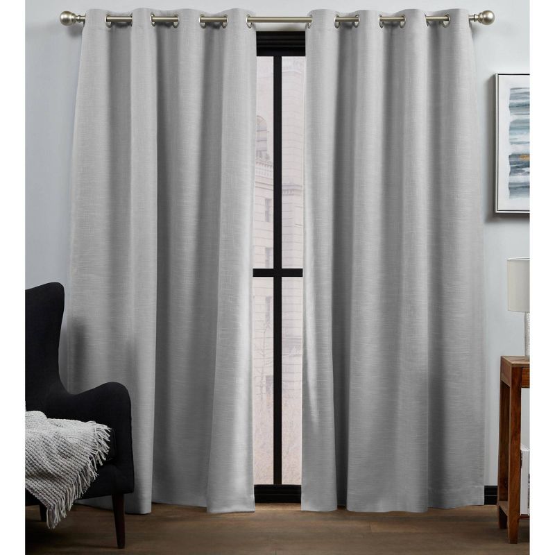 Set of 2 Bensen 100% Blackout Grommet Top Curtain Panel - Exclusive Home, 1 of 8
