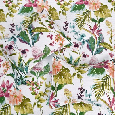 Malana King White Cotton Reversible Quilt Set