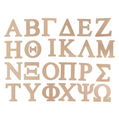 Juvale Unfinished Wooden Letters Greek Alphabet 6 In 24 Pack Target