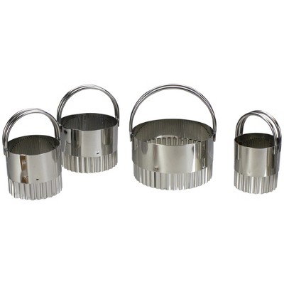 Northlight Set of 5 Stainless Steel Round Biscuit Cutters