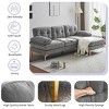 82.6'' Mid-Century Modern Velvet L-Shaped Sectional Sofa with Tufted Back and Chaise,3 Seat Couch for Living Room-Baofuwish - 2 of 4