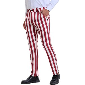 INSPIRE CHIC Men's Straight Fit Color Block Office Work Striped Trousers - 1 of 4