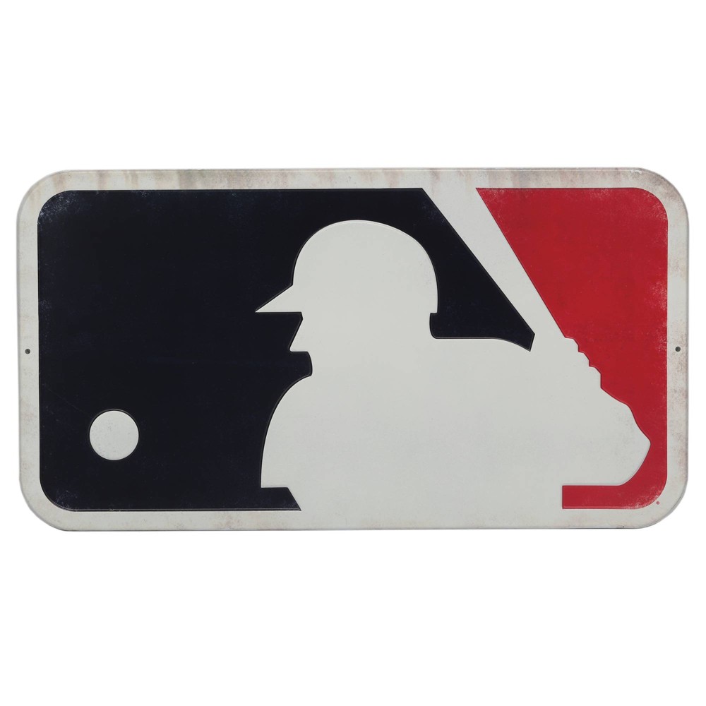Photos - Wallpaper MLB Logo Baseball Large Metal Sign Panel 