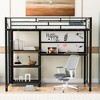 ALEXOUN Loft Heavy Duty Metal Bed with Desk and Storage Shelves,with Whiteboard and 3-Tier Storage Shelf,for Kids,Teens for Apartments - 2 of 4