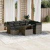 vidaXL 8 Piece Patio Sofa Set with Cushions - Gray Poly Rattan - 2 of 4