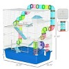 Extra Large 5 Tier Hamster Cage with Tunnels Tubes Wheel and Accessories Portable Habitat for Small Pets with Carry Handles - LAOTIES - 2 of 4
