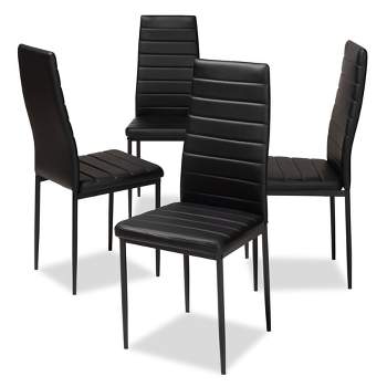 Set of 4 Armand Modern and Contemporary Faux Leather Upholstered Dining Chairs - Baxton Studio