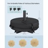 Umbrella Base, Round/Square Patio Umbrella Stand, Sand Fillable Bag 66/88 lb, for 5-10 ft Umbrellas, Heavy-Duty, Black - 4 of 4