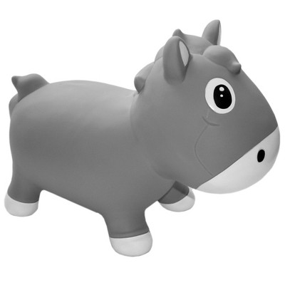 Pop It Up: Kidzzfarm Bouncing Horse: Junior - Grey - Inflatable Animal Hopper, Bouncing Toy & Air Pump, Indoor & Outdoor, Kids & Toddlers Ages 12mo+