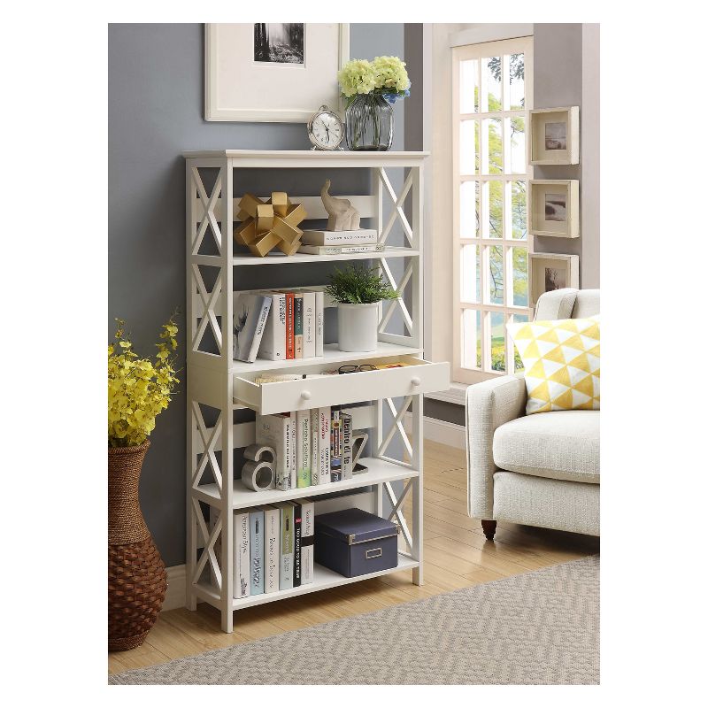 59.75" Breighton Home Xavier 5-Shelf Bookcase with Drawer, 3 of 6
