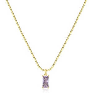 Diamond Necklaces for Women 14K Gold Plated Birthstone Necklace - 1 of 4