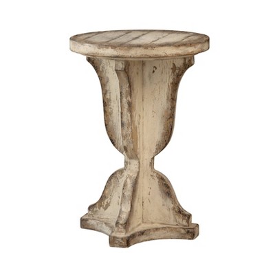 Photo 1 of Vintage Round Accent Table Cream  Treasure Trove