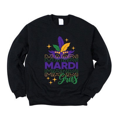 Simply Sage Market Women's Graphic Sweatshirt Mardi Gras Mask Sparkle
