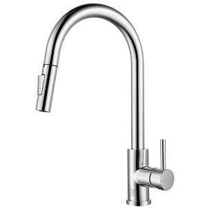 Elegant Lighting Jack Single Handle Pull Down Sprayer Kitchen Faucet in Chrome - 1 of 4