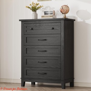 Bedroom 5 Dresser for Bedroom, 41.3 in Tall Vertical Drawer Dresser with Large Storage, Freestanding Wooden Closet Chest - 1 of 4