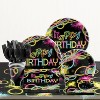 48ct "Glow Party" Happy Birthday Napkins: Neon Kids Birthday Lunch Napkins, Multicolor, 6.5" Square, Creative Converting - 3 of 3