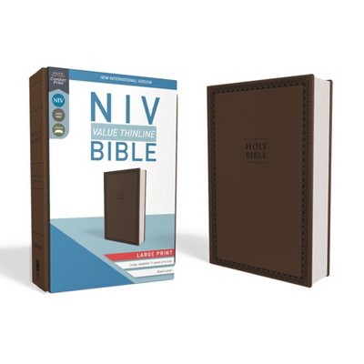 Niv, Value Thinline Bible, Large Print, Imitation Leather, Brown - By 