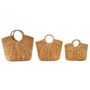 Split P Hyacinth Wicker Market Bag Set of 3 - 1 of 4