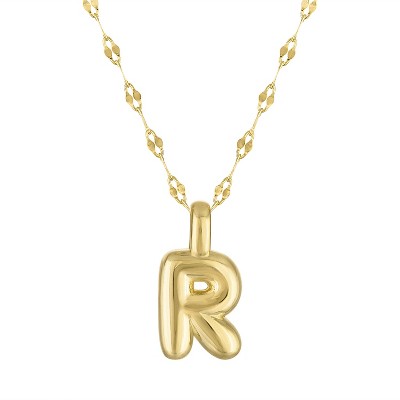 Junior Jewels 14K Gold Over Sterling Silver Initial Bubble Necklace, A-Z