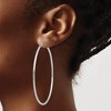 Black Bow Jewelry 2.5mm x 65mm 14k White Gold Classic Round Hoop Earrings - 3 of 4
