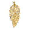 Black Bow Jewelry 14k Yellow Gold Filigree and Diamond Cut Leaf Pendant - 3 of 4