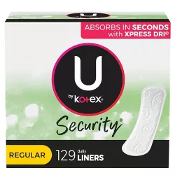 U by Kotex Security Lightdays Fragrance Free Panty Liners - Light Absorbency - 129ct