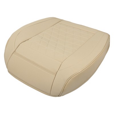 X-Autohaux Universal Breathable PU Leather Automotive Seat Pads Beige 1 Pc