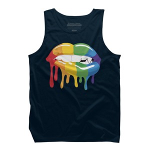 Adult Design By Humans Pride Vampire Melting Rainbow Lips By turtledojo Tank Top - 1 of 2