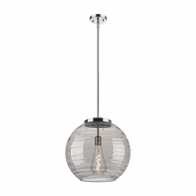 Athens Deco Swirl - 1 Light Pendant In Industrial Style-17.13 Inches Tall and 15.75 Inches Wide