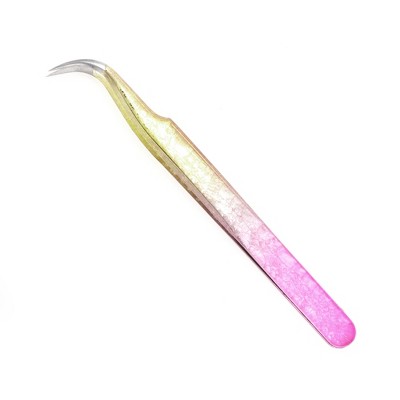 Unique Bargains Women's Durable Butterfly Eyelash Extension Tweezers Rose Red Gold Tone 1 Pc