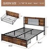 NicBex Queen/King Size Bed Frame with Storage Headboard,2 Drawers and Power Outlet for Adults/Boys/Girls - 2 of 4