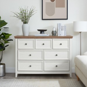 SEVOBAL Utility Storage Cabinets Modern 7 Drawer Dresser with Smooth Slide Rails and Anti-Tipping Device for Bedroom, Beige, 47.25"*15.75"*33.66" - 1 of 4