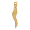 Black Bow Jewelry 14k Yellow Gold Italian Horn Pendant, 4.5 x 22mm - 3 of 4