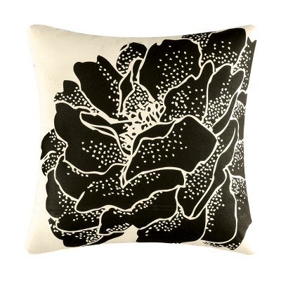 C&F Home Colonial Williamsburg Dandridge Botanical Black Floral Cotton Digital Print Pillow