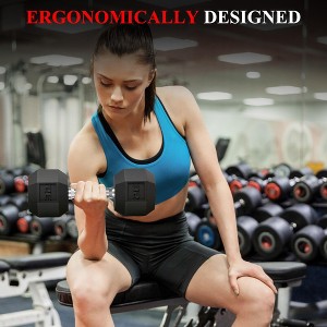 35LBS x2 PVC Hex Dumbbell Weight Set, Multiple Sizes Exercise & Fitness and Muscle Toning, strength training - 1 of 4