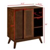 BEAFUP Mid Century Modern Rattan Sideboard Cabinet, Buffet Cabinet for Kitchen, Adjustable Shelf & Solid Wood Feet & Rattan Cabinet Doors - 3 of 4