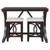 Farmhouse Counter Height Dining Table Set with 2 Upholstered Stools and USB Charging Ports, Space-Saving Bar Table for Small Spaces -3irtyhousy - 2 of 4