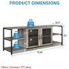 Living Room Farmhouse TV Stand for 65/75 in/80 Inch TV, Entertainment Center w/ Storage Cabinet, Industrial TV Console Cabinet w/ Mesh Doors, 63 in - 2 of 4
