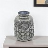 HomeRoots 9" Dark Gray Geometric Etched Glass Table Vase - 2 of 4