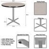 Hampden Furnishings 30" Bennet Collection Round with X Base Dining Table Gray/Gray Nebula - 4 of 4
