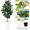 Fiddle Leaf Fig Tree Artificial Plant, Realistic 3D Silk Faux Tree, UV Resistant Leaves, for Home Office, Indoor House Plant - 4 of 4